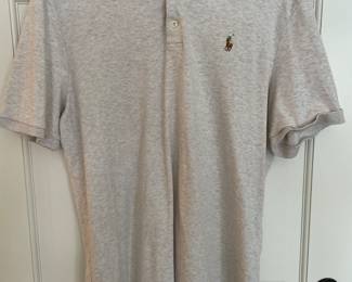 Short sleeve beige polo by Ralph Lauren, Classic Fit, Size Large,  was $9, NOW $6