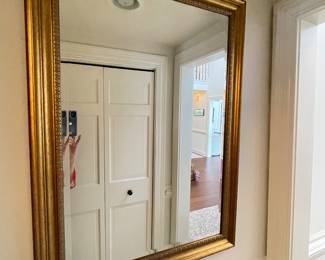 Gold beveled mirror, 30"W x 42"H,  was $48, NOW $38