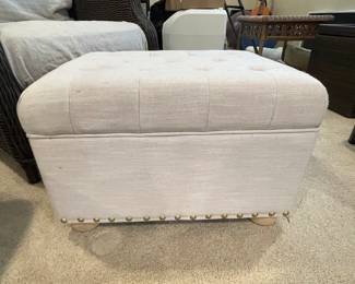 Cream tufted storage ottoman, 24"W x 18"D x 15"H,  was $125, NOW $99