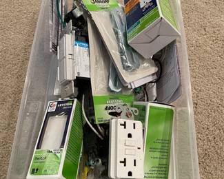 Box of electrical light switches, $15