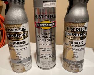 Set of 3  Rust-oleum silver spray cans,  $6