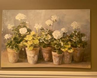 Geranium floral picture, 40"W x 26"H,  was $48, NOW $38