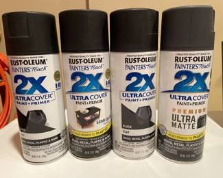 Set of 4 Rust-oleum Black paint cans,  $8