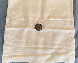 Creme pillow with button, 18" x 18", was $12, NOW $9