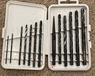 Drill bit set in white container,  was $8, NOW $6