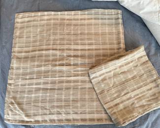 Pair of beige plaid tone on tone pillow covers, 20" x 20",  was $24, NOW $14