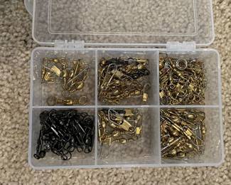 Fishing Barrel Swivel with safety snap  / assorted,  was $5