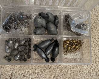 Large Sinkers in 6 compartment storage, $10