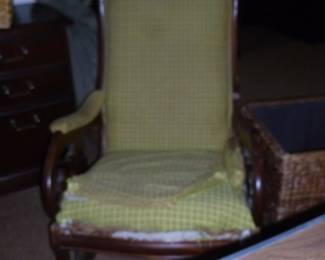 Lincoln Rocker..needs upholstery, great frame