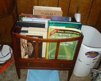 Vintage mahogany magazine rack