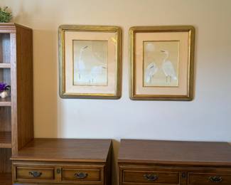 42	$150 	
Egrets set of two gold frames 27Hx24W