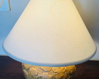 49	$100 	
Pottery lamp Ginko leaves mustard color 14x25	