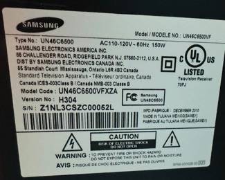 10	$80 	
Samsung TV 50 - approx 8 years old "									
