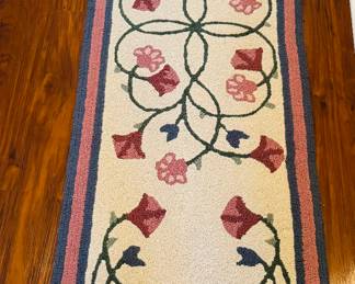 38	$195 	
Hooked 100% wool  runner 71x21 & 35x24& 29x15 Made in the Blue ridge mountain - Lamb (3 pieces)	