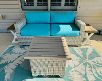 4	$275  (3 pices set ) Exclude side tables
Outdoor sofa 35Dx64Lx29T with coffee table storage 2x2x18H  									
Rug Monaco 5'3""x7'6"" indoor outdoor Coastal Flora	