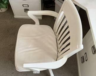 24	$295 	
Pottery barn corner white desk with swivel chair 	63x63x23Dx29H	