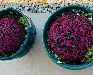 8	$80 	
Terracotta glazed turquoise planters set of 2 -18Dx16H	