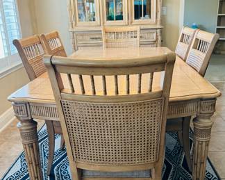 1	$1,075
Havertys dining table 66""L & 20"" leave & 6 chairs
Havertys china cabinet 82x52x19	