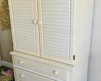 29	$200 	
Cream armoire 40Wx69Hx23D 3 drawers & doors 	