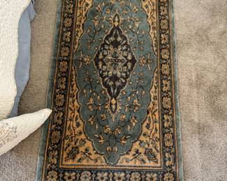 37	$60 	
Rug vintage silky feel 54x24 gold & blue 