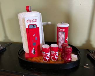 Collectible Coca-Cola Set with Napkin Holder, Straw Holder and Coke Can Salt and Peppers!