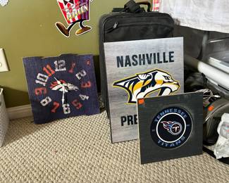 Denver Broncos Wall Clock, Nashville Predators, Tennessee Titans plaques and more