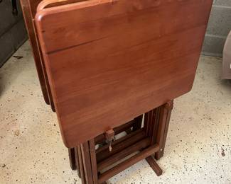 Set of Wooden TV Trays