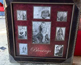 Lovely Family Picture Frame accented by Jacobean beaded and etched trim