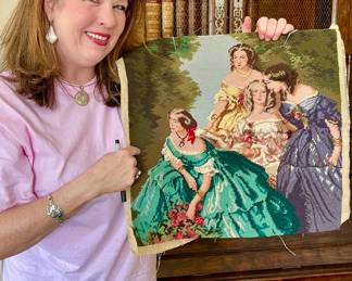 CHRISTI SHOWS HER FAVORITE NEEDLEPOINT.