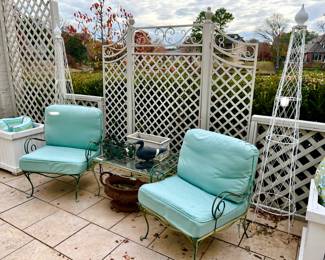 Outdoor vintage patio furniture.