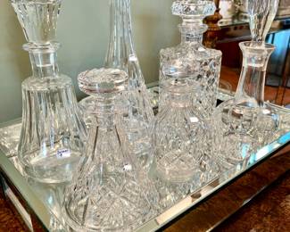 CRYSTAL DECANTERS INCLUDING BACCARAT.