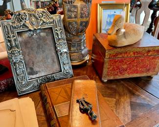 LEATHER LEDGER BOOKS MADE GREAT DECOR.