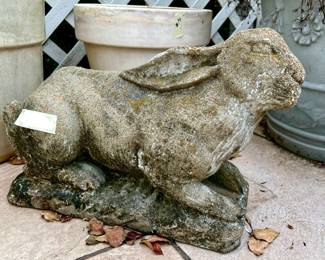 THIS VINTAGE CONCRETE RABBIT IS OUTSTANDING!