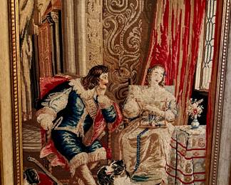 FRENCH PETIT POINT NOTED OUT OF THE HELENE DE ROTHSCHILD CHATEAU.