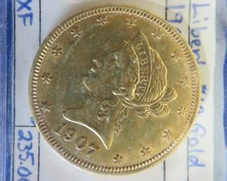 Lot 40. 1907 High grade $10 Liberty Head Eagle Gold Coin