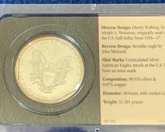 Lot 2. 2002 Silver American Eagle 31.101 gr of 99.93% silver