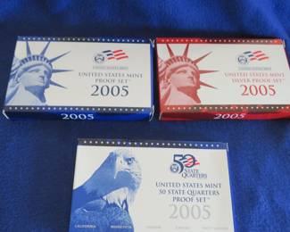 Lot 70. 2005 Proof Sets as follows: