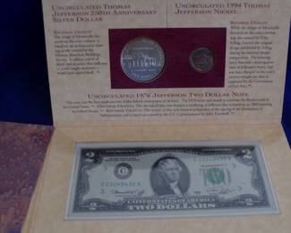Lot 35. The Thomas Jefferson Coin and Currency Set