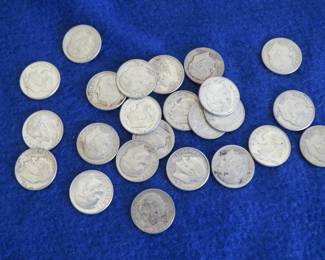 Lot 71. 24 Silver Roosevelt Dimes