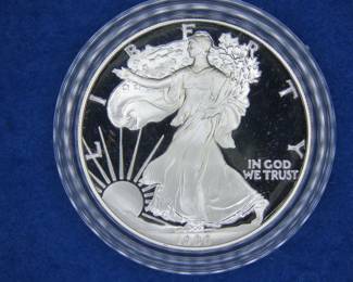 Lot 74. 1986 Silver American Eagle 31.07 gr of 99.93% silver