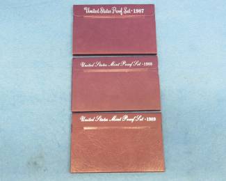 Lot 57. 1987, 1988 and 1989 US Proof Sets