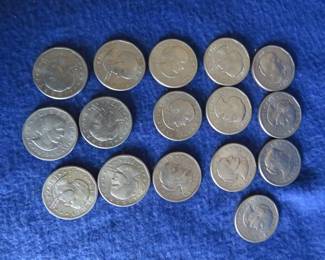 Lot 114. 16 Susan B Anthony Dollars