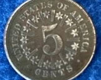 Lot 30. 1866 Shield Nickel with Rays