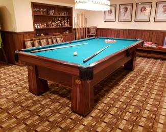Antique Brunswick Regina pool table in excellent vintage condition