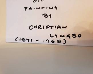 Vintage oil painting by Christian Lyngbo (1871-1968)