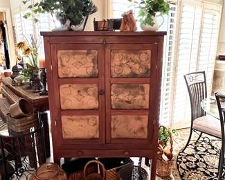 Pie Safe - Silks - Brass - Baskets…