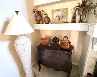 Floor Lamp - 3 Drawer Cabinet - Framed Art - Decor…