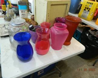 colored vases
