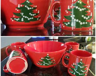 German Christmas mugs and bowl
