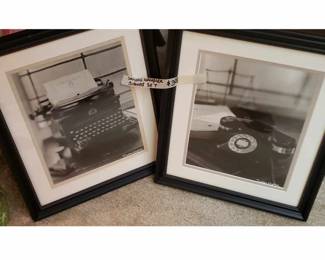 Wall art - set of vintage phone and typewriter 